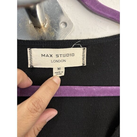 Max Studio Wide Leg Jumpsuit Short Sleeve Knit Stretchy Size Medium - Picture 4 of 15